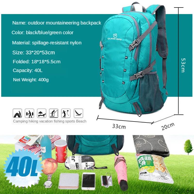 Professional 40L Ultralight Waterproof Backpack