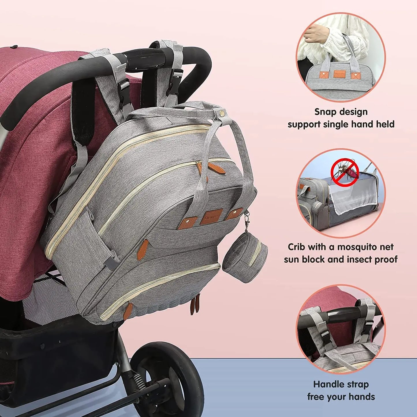 FlexiBaby™ 3-in-1 Diaper Travel Bag Backpack