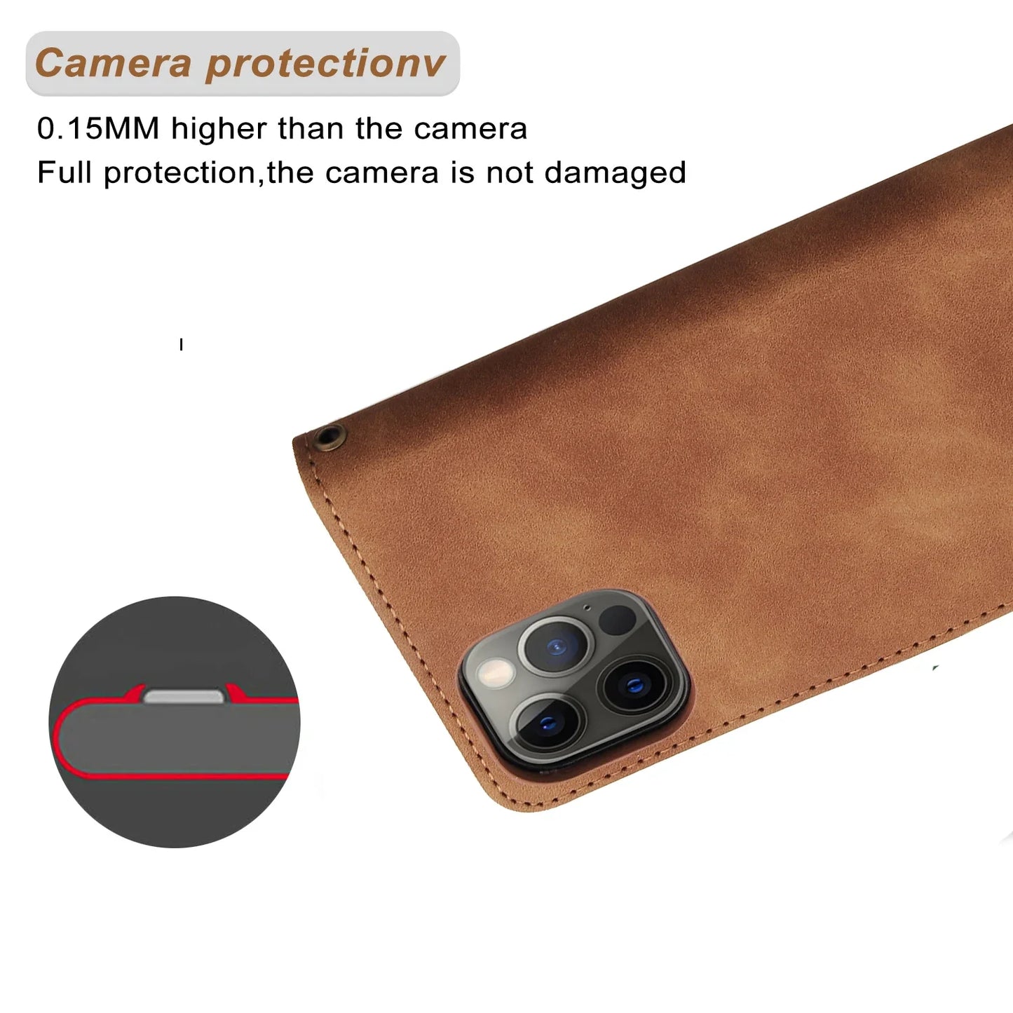 LuxeGuard™ Leather Wallet iPhone Case