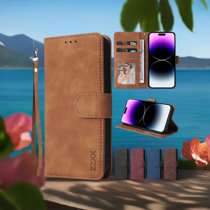 LuxeGuard™ Leather Wallet iPhone Case