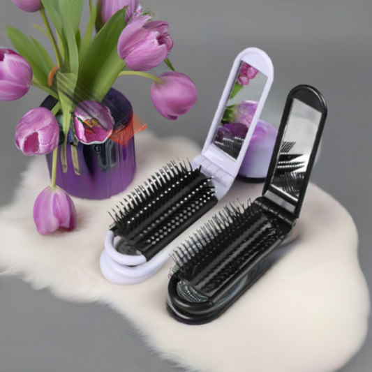 Travel Hair Brush & Mirror Set