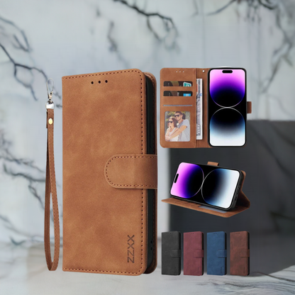 LuxeGuard™ Leather Wallet iPhone Case